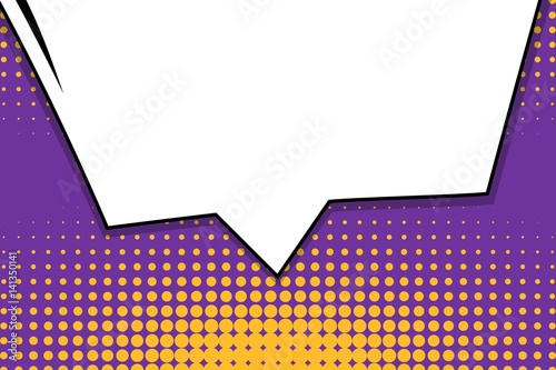 Abstract creative concept vector comic pop art style blank, layout template with clouds beams and isolated dots background. For sale banner, empty speech bubble set, illustration halftone book design.
