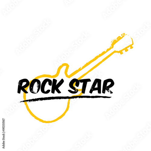 vector hipster cartoon retro label rock star.