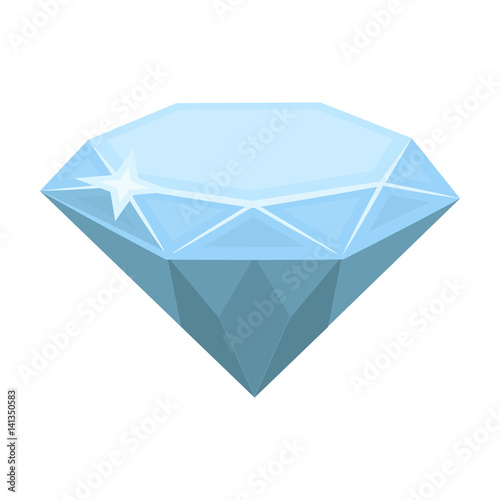 Gem diamond. A valuable prize in the casino.Kasino single icon in cartoon style vector symbol stock illustration.