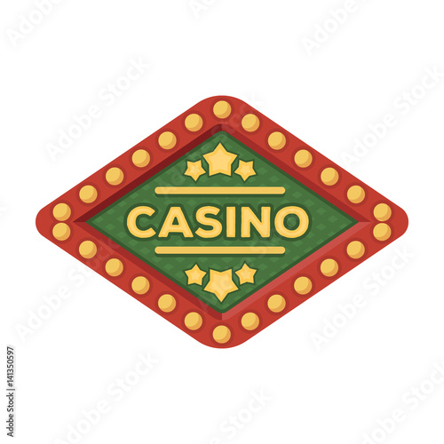 The emblem of the playing club with the inscription of the casino.Kasino single icon in cartoon style vector symbol stock illustration.