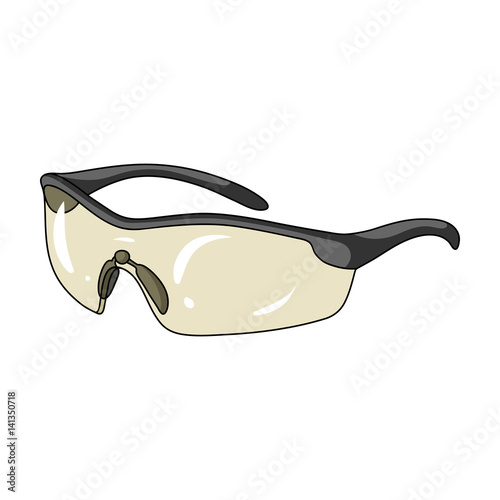 Protection for the eyes of cyclists from falling rocks.Cyclist outfit single icon in cartoon style vector symbol stock illustration.