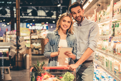 Couple at the supermarket