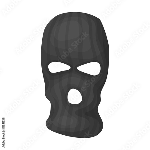 Mask to close the face of the offender from witnesses.Prison single icon in cartoon style vector symbol stock illustration.