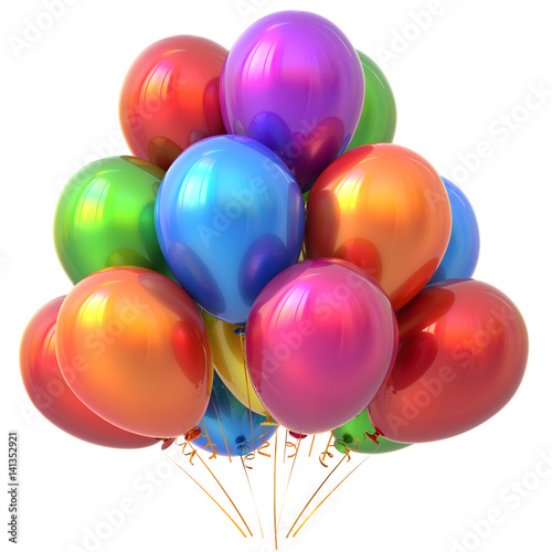 Slika na platnu Party balloons happy birthday decoration colorful multicolored