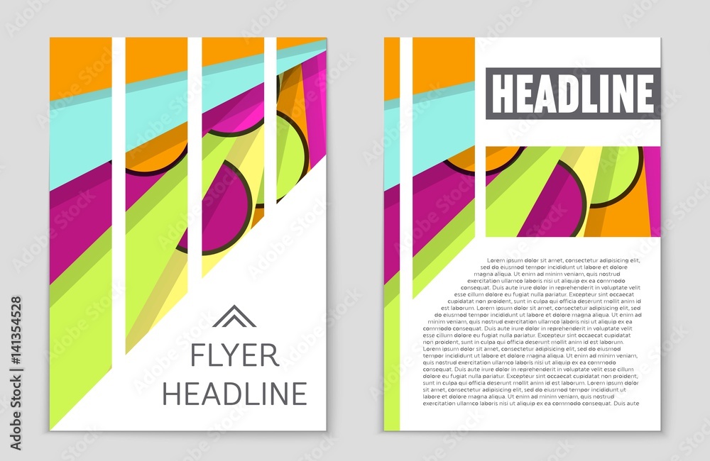 Fototapeta premium Abstract vector layout background set. For art template design, list, front page, mockup brochure theme style, banner, idea, cover, booklet, print, flyer, book, blank, card, ad, sign, sheet,, a4