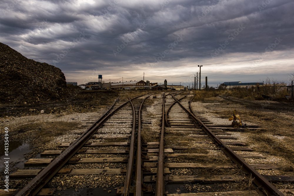 Obraz premium Moody Evening Views of Abandoned Foundry in Ohio