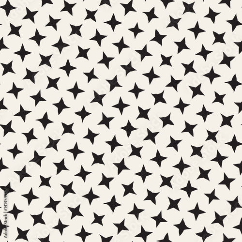 Stylish Doodle Scattered Shapes. Vector Seamless Black And White Freehand Pattern