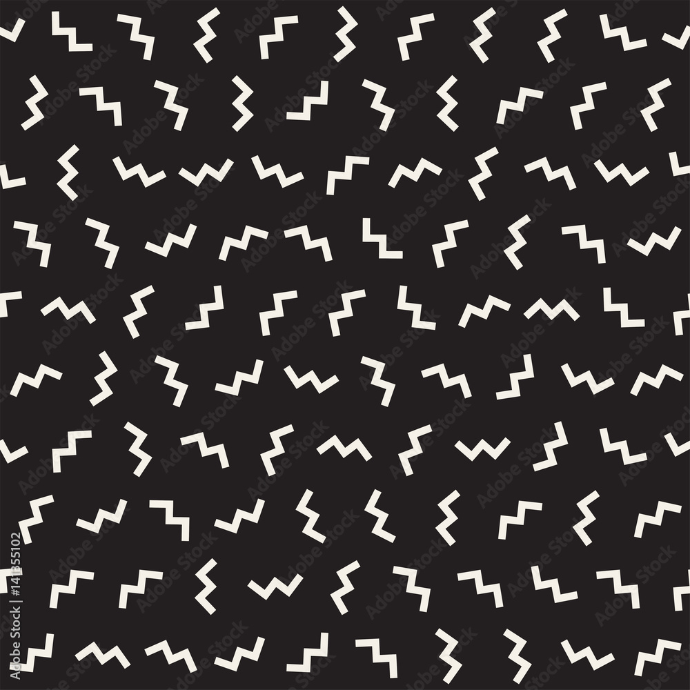 Trendy Texture With Scattered Geometric Shapes. Vector Seamless Pattern. Trendy Texture With Scattered Geometric Shapes. Vector Seamless Pattern.