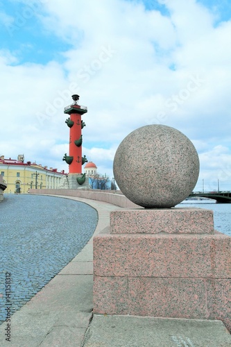 the column on Vasilyevsky island in Saint Petersburg photo