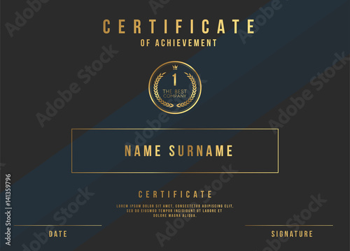 Vector Certificate Template Design with Luxury Best Company Award