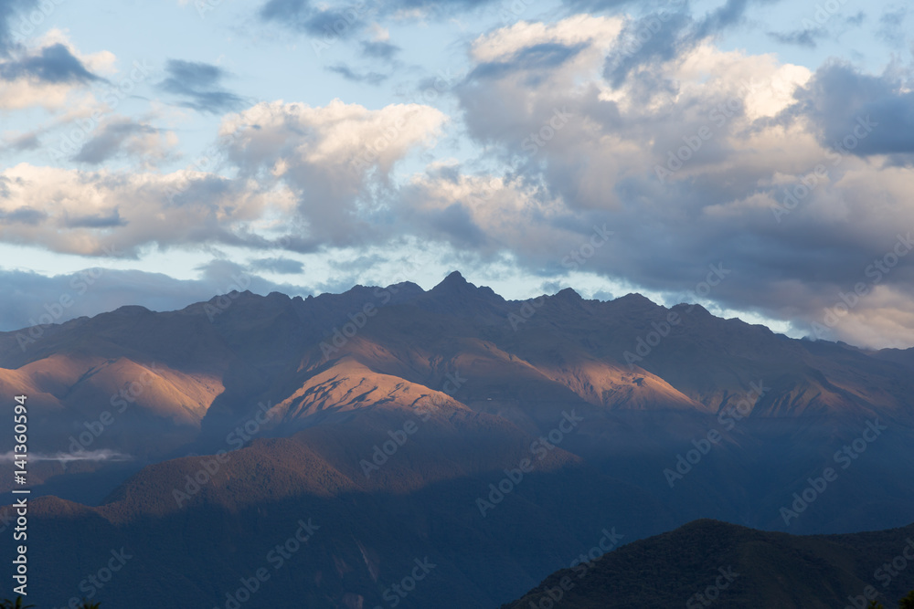 Sunset on mountains in Chapare, Bolivia