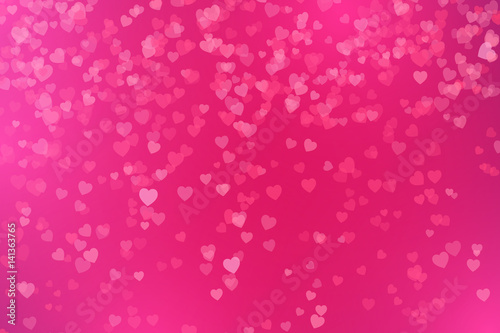 Confetti of hearts on a pink background. Vector Illustration