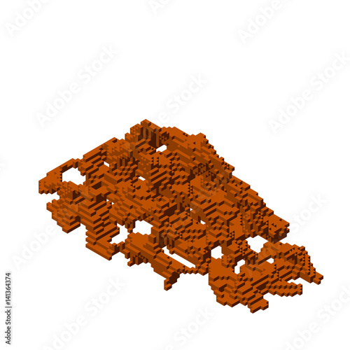 Abstract 3d pixelated ruins...