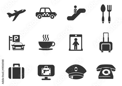 airport icon set photo