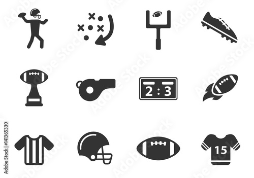 american football icon set