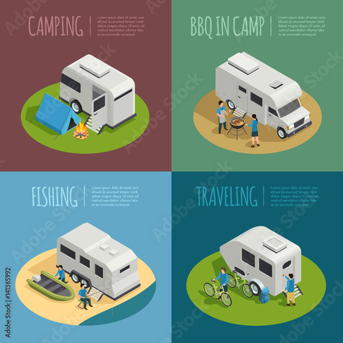 Recreational Vehicles Concept Icons Set