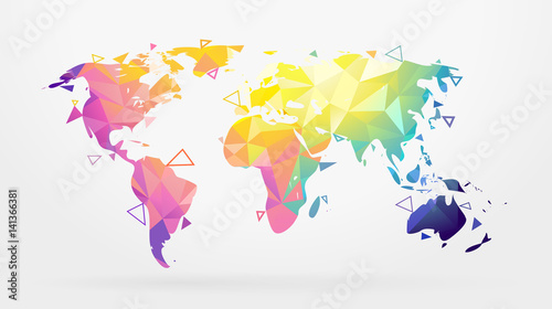World map low poly. Vector