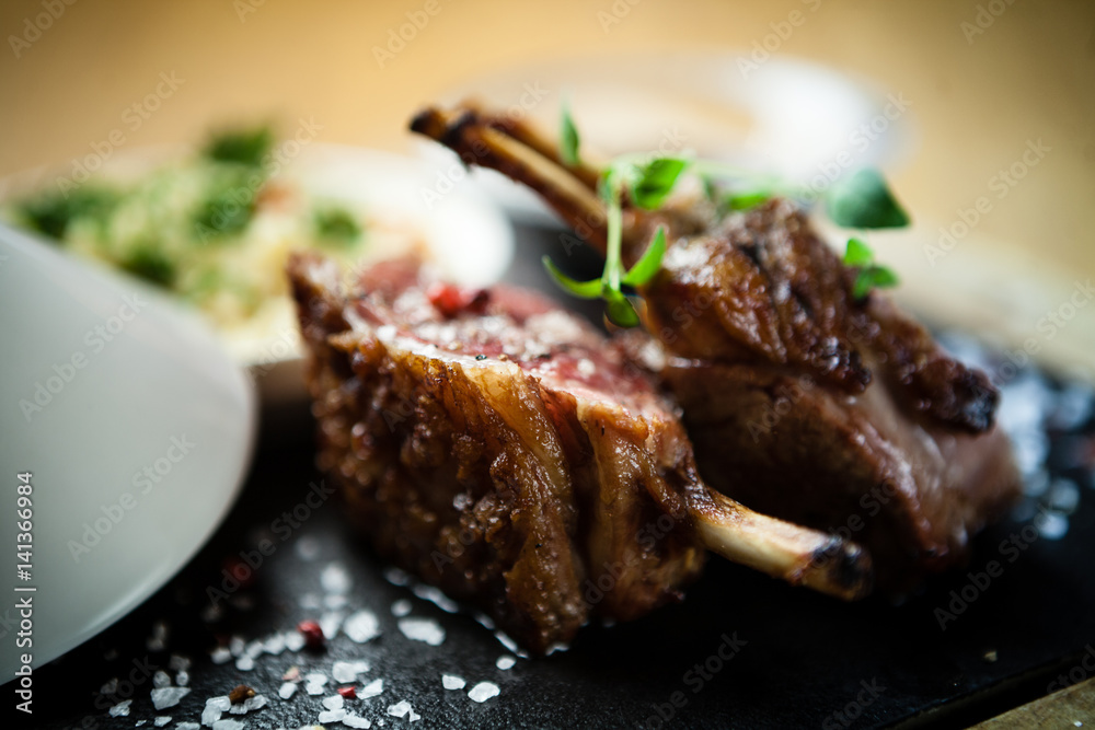 Lamb chops with couscous