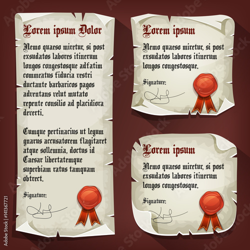 Photography Vintage Medieval Letters With Wax Seals