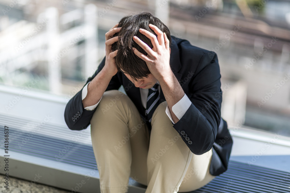Fototapeta premium depressed young man portrait