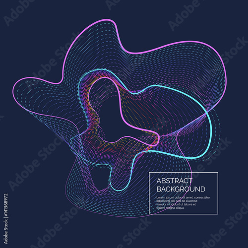 Abstract background with a dynamic waves and particles.