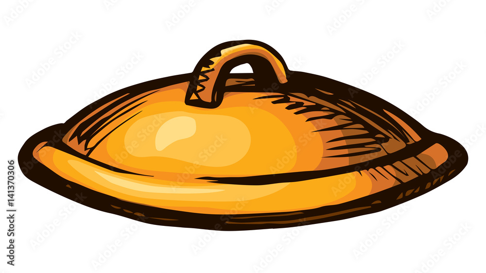 Cover the pan. Vector drawing Cover the pan. Vector drawing
