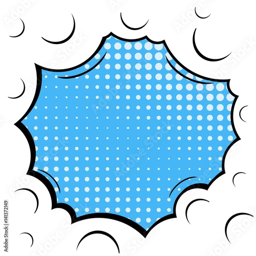 Abstract creative concept vector comic pop art style blank, layout template with clouds beams and isolated dots background. For sale banner, empty speech bubble set, illustration halftone book design.