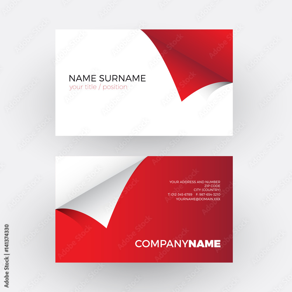 Fototapeta premium Vector abstract adhesive and sticky, red professional business card