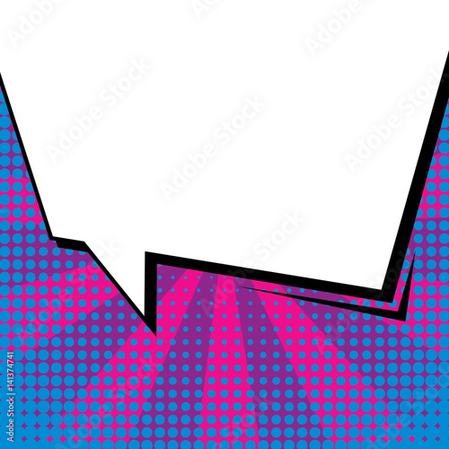 Abstract creative concept vector comic pop art style blank, layout template with clouds beams and isolated dots background. For sale banner, empty speech bubble set, illustration halftone book design.
