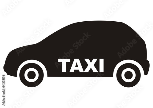car, taxi, black vector icon