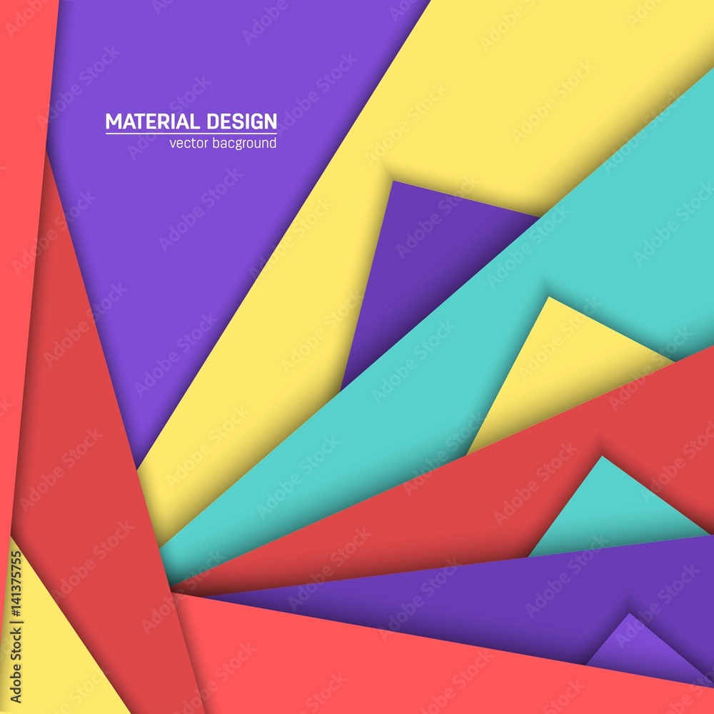 Vector material design background. Abstract creative concept layout template. For web and mobile app, paper art illustration, style blank, poster, booklet. Motion wallpaper element. Flat ui.