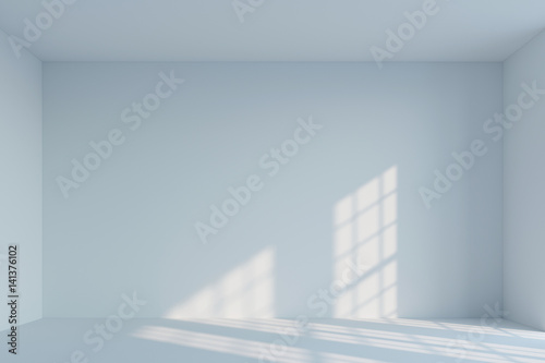 Empty white minimalist room. 3d rendering