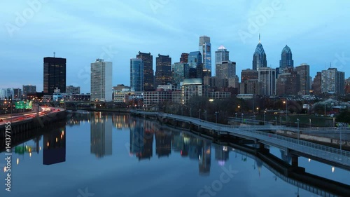 4K UltraHd Night timelapse in Philadelphia