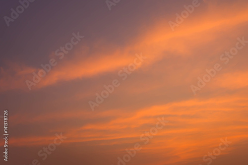 Fantastic dreamy sunrise, bright blue skies and colorful clouds, © Suriya