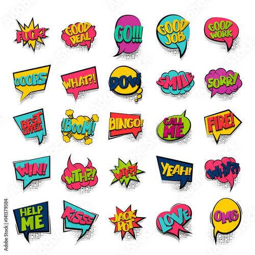 Big set comic text phrase.eps