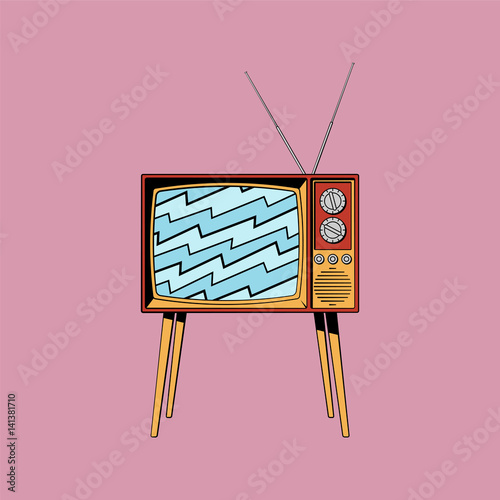 Retro TV vector illustration pop art style