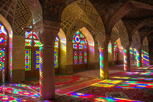 Canvas Print Nasir-ol-Molk Mosque also known as the Pink Mosque, is a traditional mosque in S