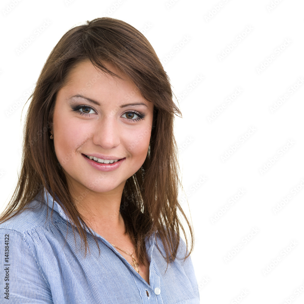 beautiful coquette young woman, isolated on white beautiful coquette young woman, isolated on white