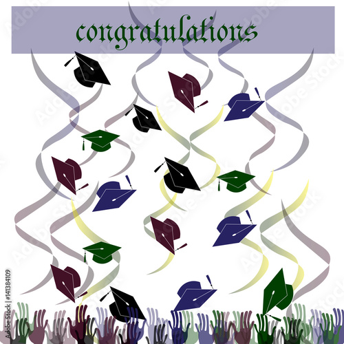 graduation caps throwing