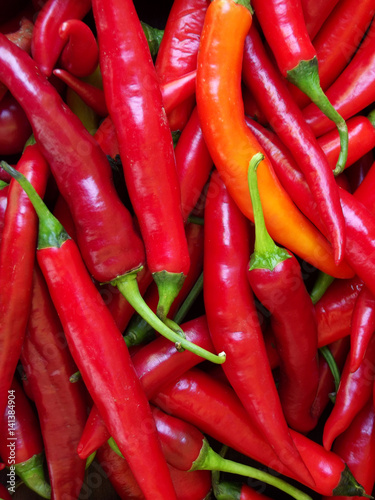 Wallpaper Mural Food background of long red hot pepper Torontodigital.ca