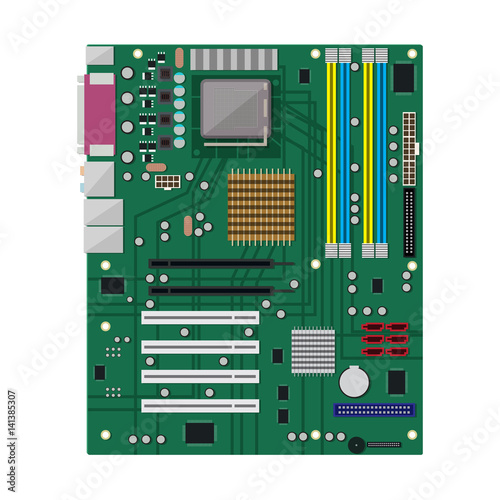 Motherboard isolated on white.