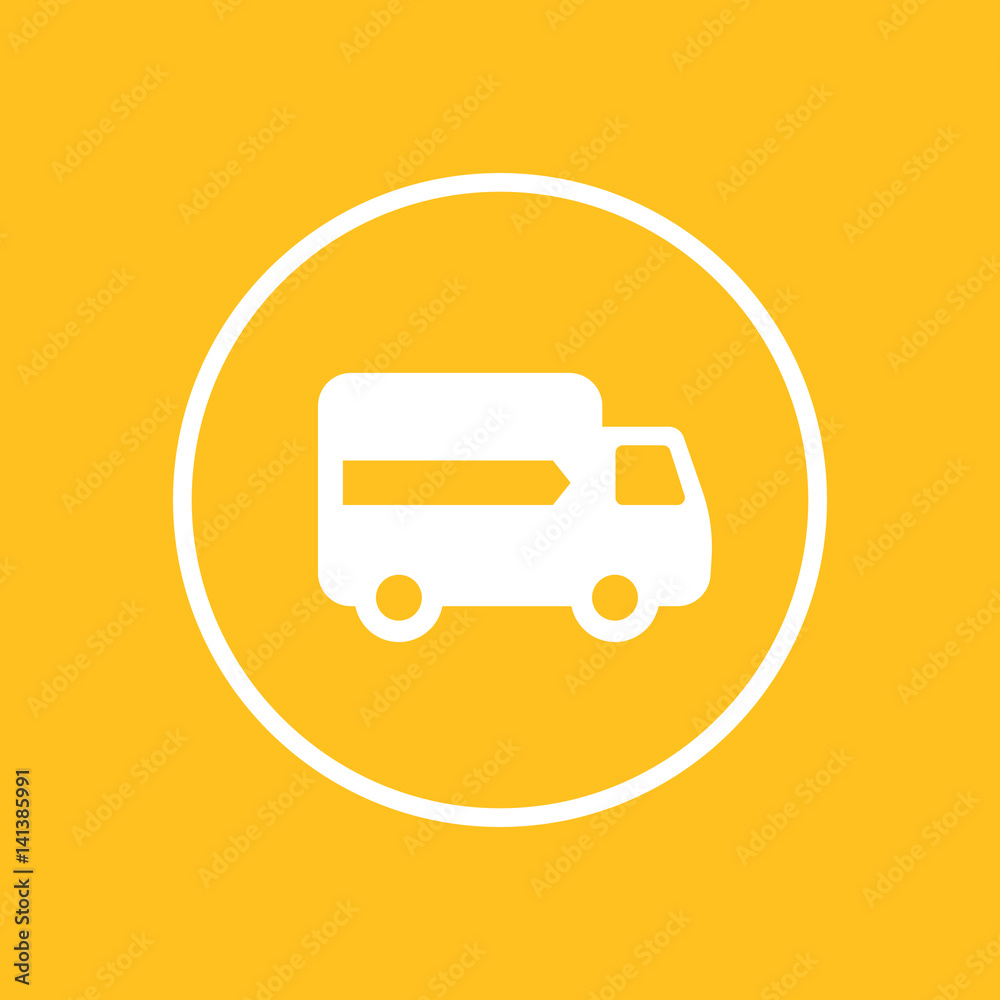 delivery icon in circle, vector illustration delivery icon in circle, vector illustration