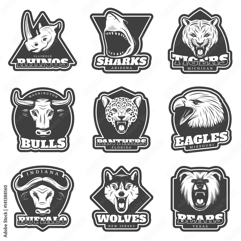 Vintage Team Sport Logos Set