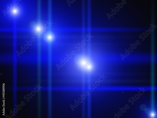 Abstract lens flare special effect on black background