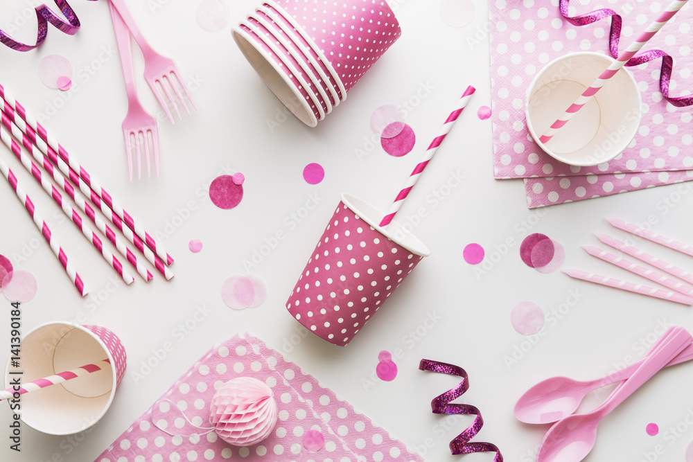 Naklejka premium Pink party background
