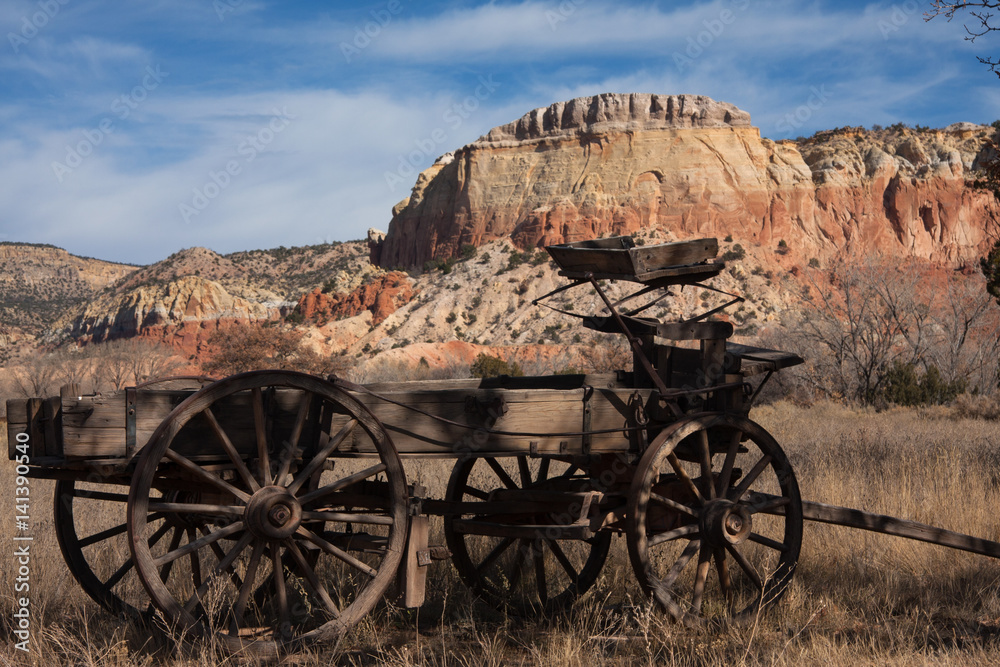 Antique wagon in the old west