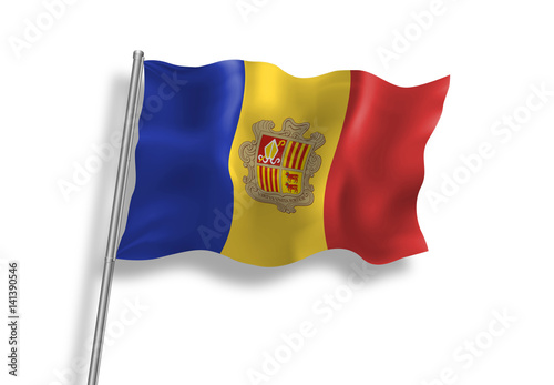 Drapeau d'Andorre en qualité vectorielle 