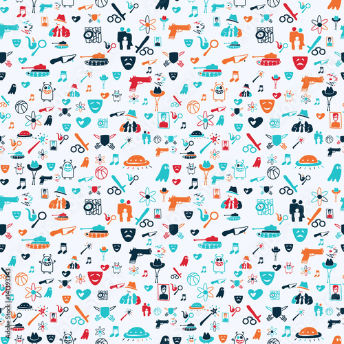 colored movie genre pattern