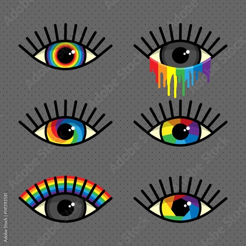 Rainbow eyes set.