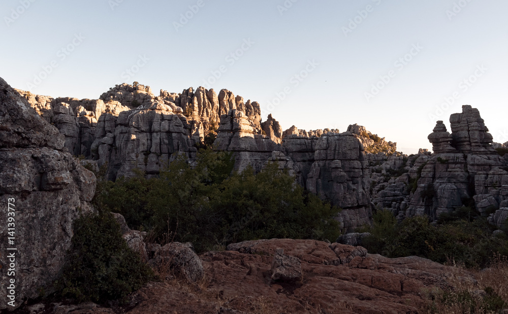 El Torcal, Antequera, unesco world heritage and nature reserve rock formation, Andalusia, Spain